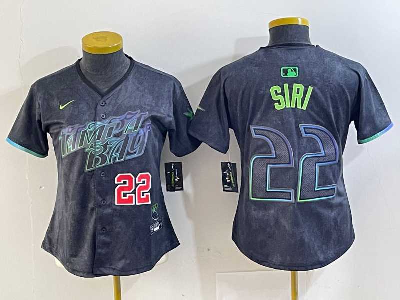 Womens Tampa Bay Rays #22 Jose Siri Number Charcoal 2024 City Connect Limited Stitched Jerseys->mlb womens jerseys->MLB Jersey